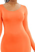 round-neck-long-sleeve-maxi-wrap-dress Sophia's Trends - Sophia's Style-Orange-L